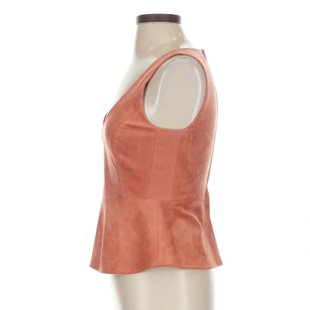 BCBGMaxAzria Dusty Rose Suede-Look Peplum Camisole XXS